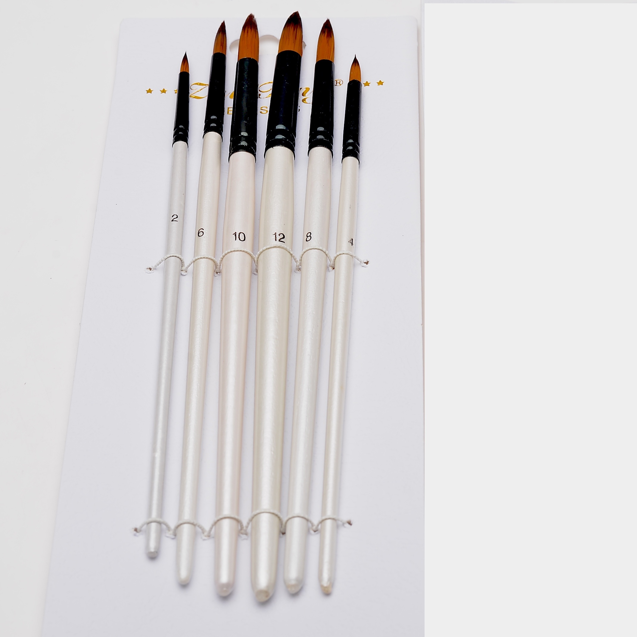 Round Shape Angular Head Artist Paint Brush Set White Nylon - Temu