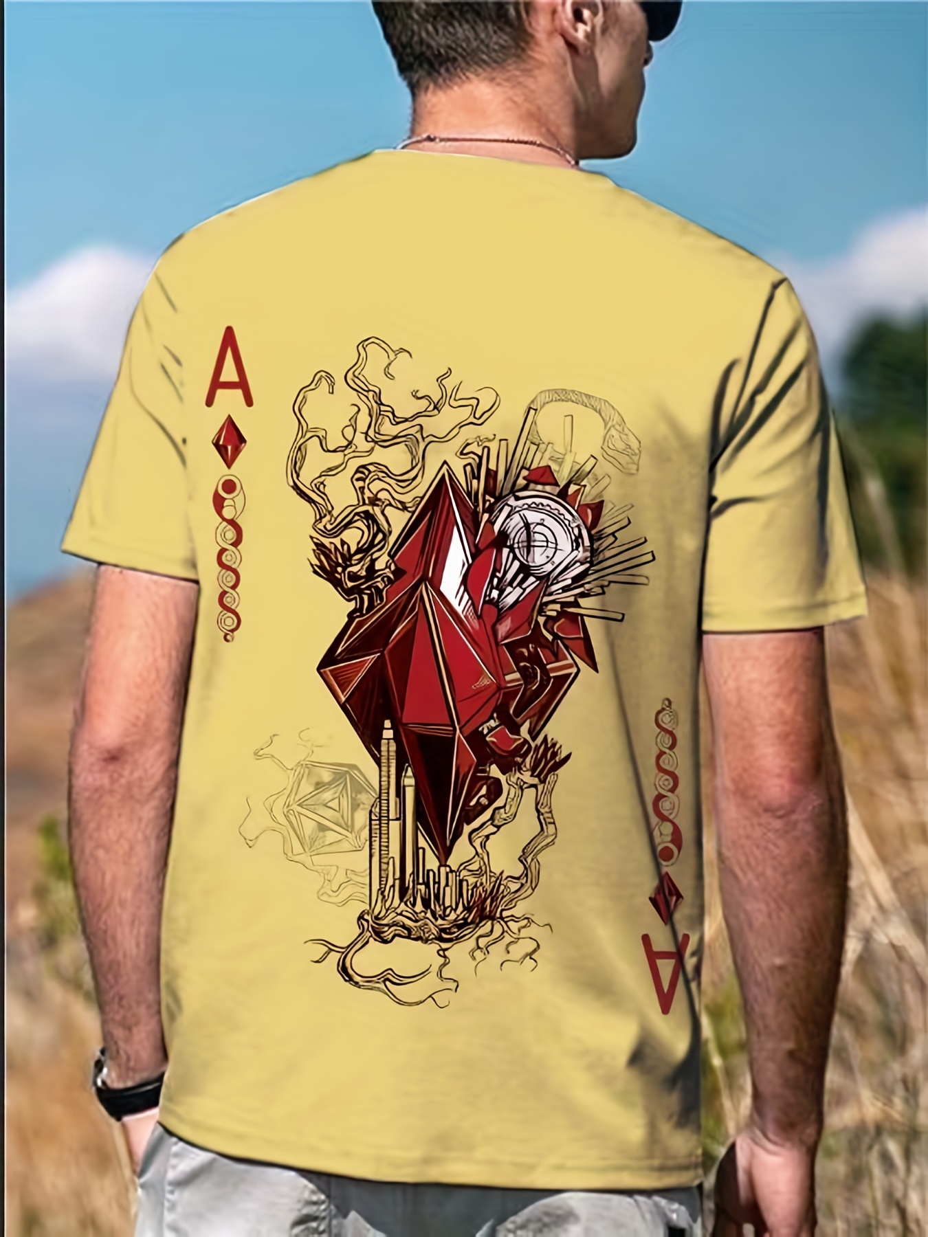 Poker Card 3d Print Camiseta Manga Larga Hombre Tops Cuello - Temu