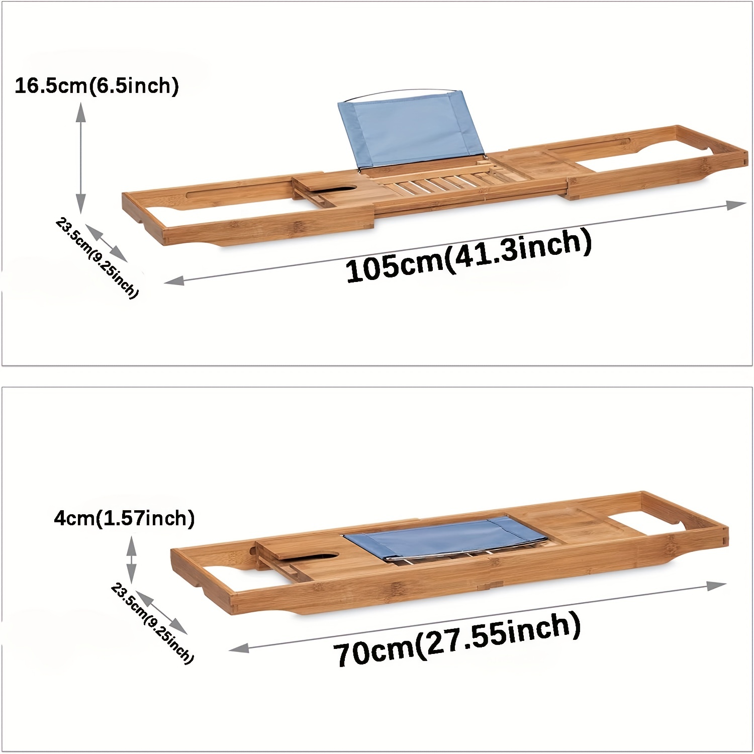 Retractable Bamboo Bathtub Tray With Storage, Book, Wine, Tablet, Phone  Holder - Organize Your Bathroom Essentials With Style - Temu