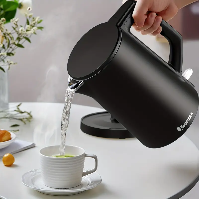 1 7 l double wall food grade stainless steel interior water boiler coffee pot tea kettle auto shut off and boil dry protection 1200w details 1