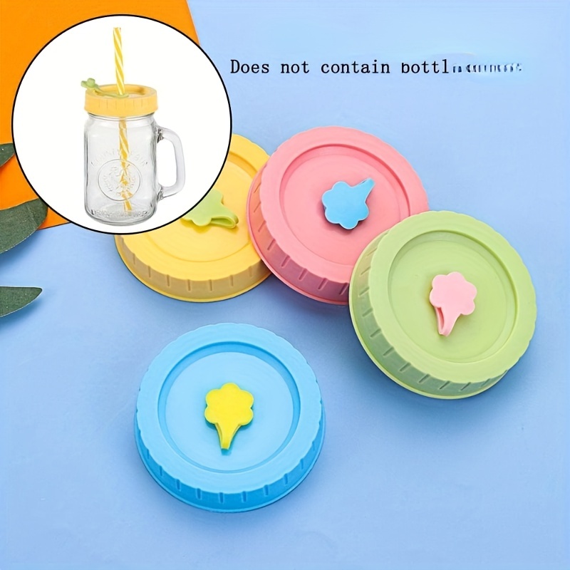 Silicone Drinking Lid with Straw Hole - Wide Mouth