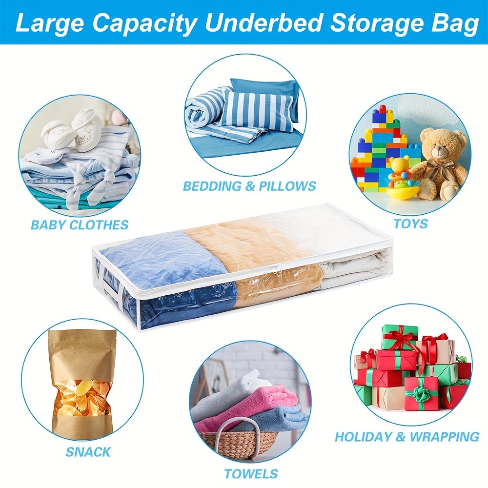  Clear bags for clothes storage, toys, snack bags and