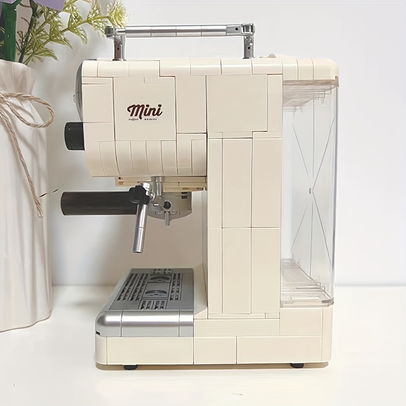 Retro Coffee Machine Building Block Kit Collectible Display - Temu