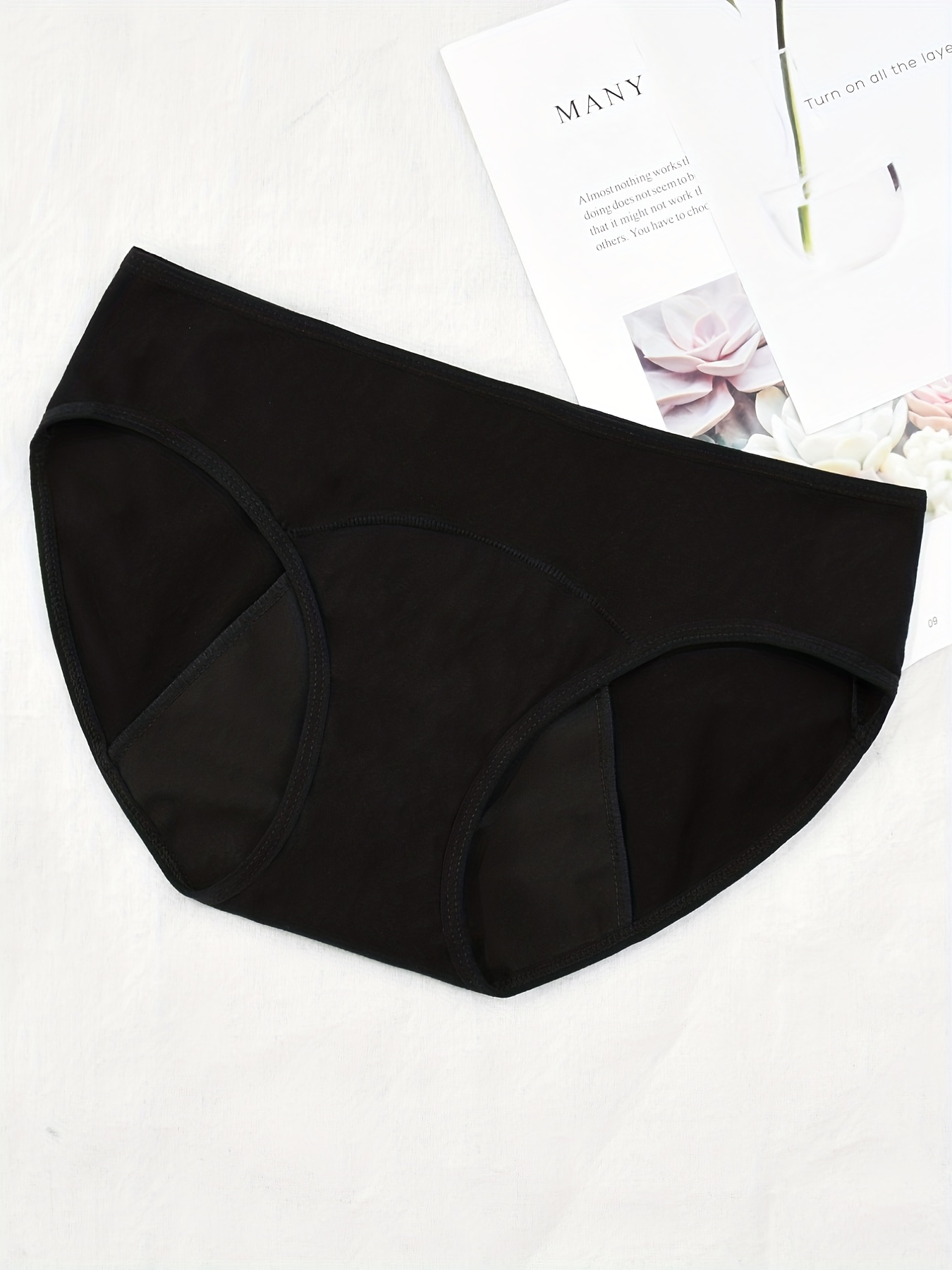 Mint Bamboo Period Underwear Hipster 2 Pack Black Size 14 Black