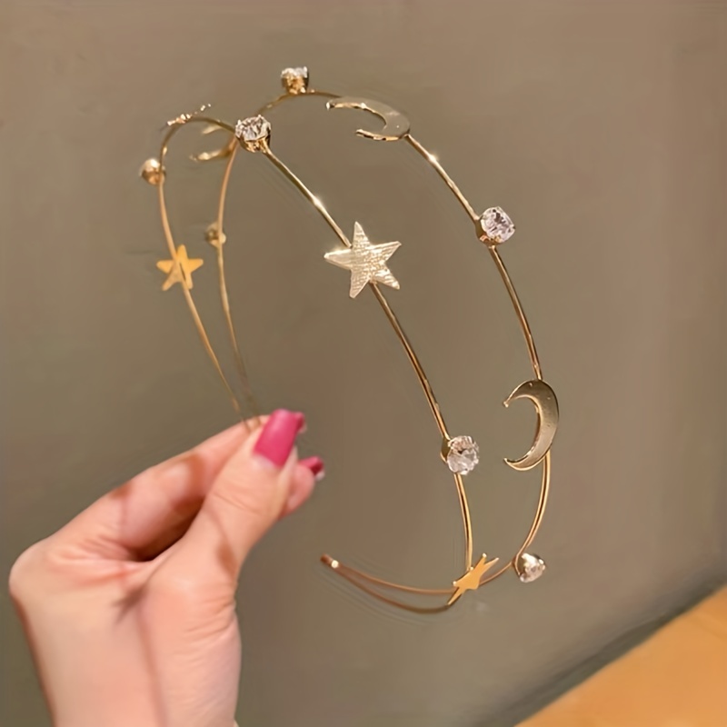 New Korean Style Copper Alloy Headband With Metal Stars And Moon , ideal choice for gifts