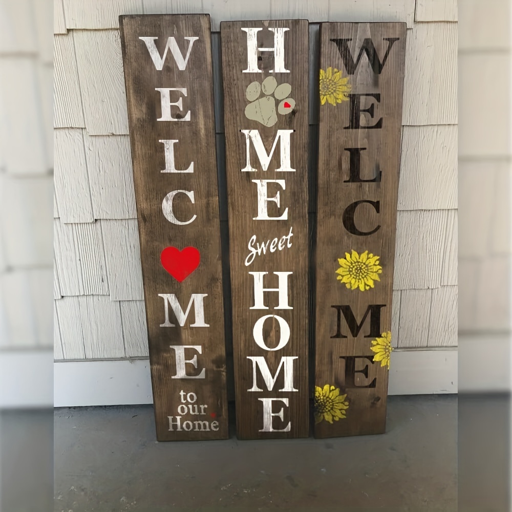 Welcome Sign Stencil, Large Letter Stencils For Painting On Wood Reusable  Porch Sign And Front Door