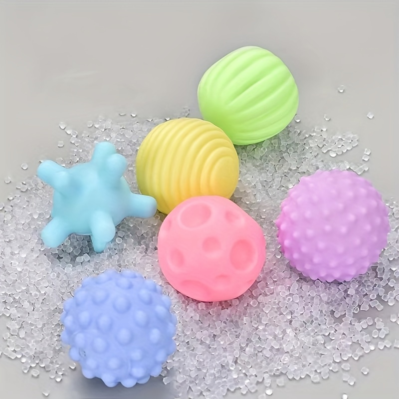 Juego de bolas múltiples texturizadas para bebé, 6 piezas coloridas y  brillantes para niños, bolas sensoriales para masaje, bola suave, 6 a 12  meses