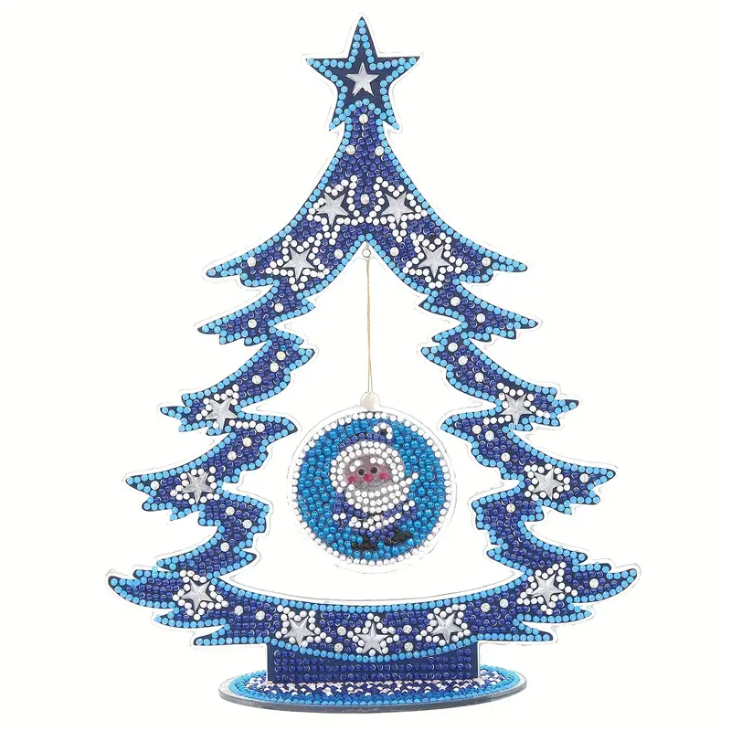 Diy Christmas Tree Diamond Art Desk Top Decoration - Temu
