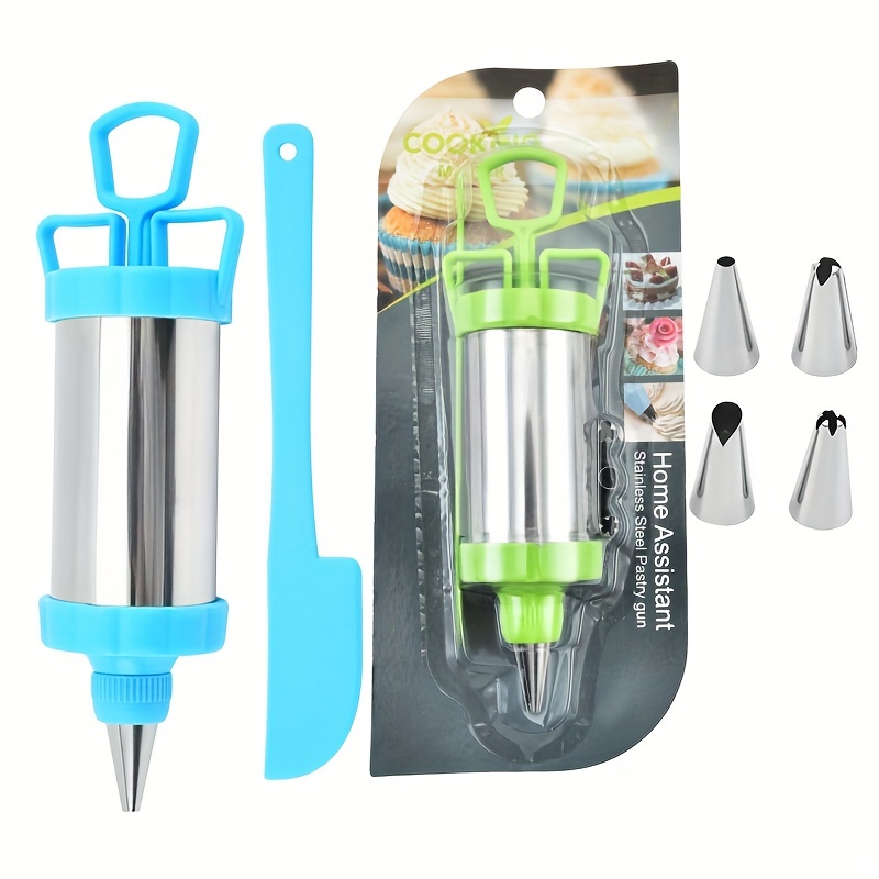  YANYUESHOP Pistola de pulverización de pasteles, herramientas  de cocina de acero inoxidable, para hornear, decorar, juego de aerógrafo,  pastelería, decoración de crema, B : Hogar y Cocina