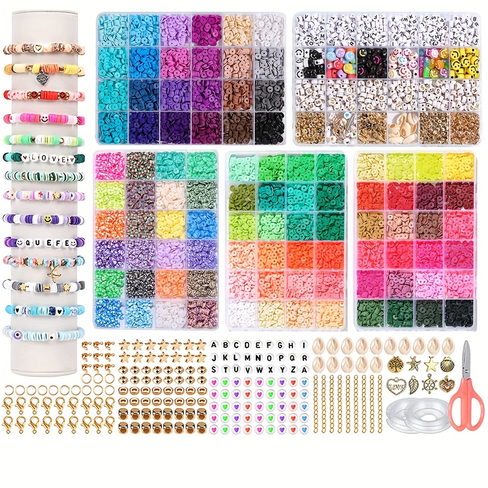 10700pcs Clay Beads for DIY Bracelet Making Kit