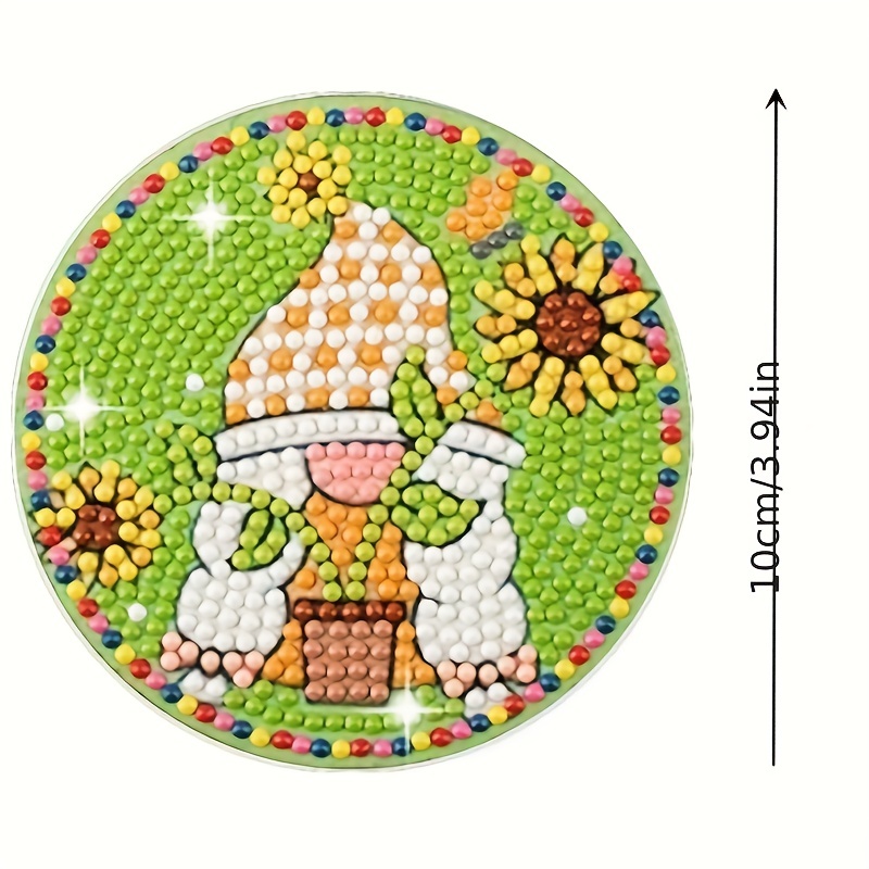 Diy Gnomes Diamond Painting Wooden Coaster Set Suitable For - Temu