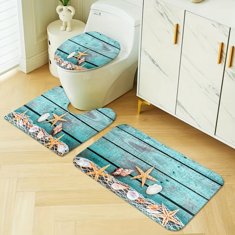 Home Decor Starfish Sea Shell Bathroom Carpets Rugs Bath Mat Bath