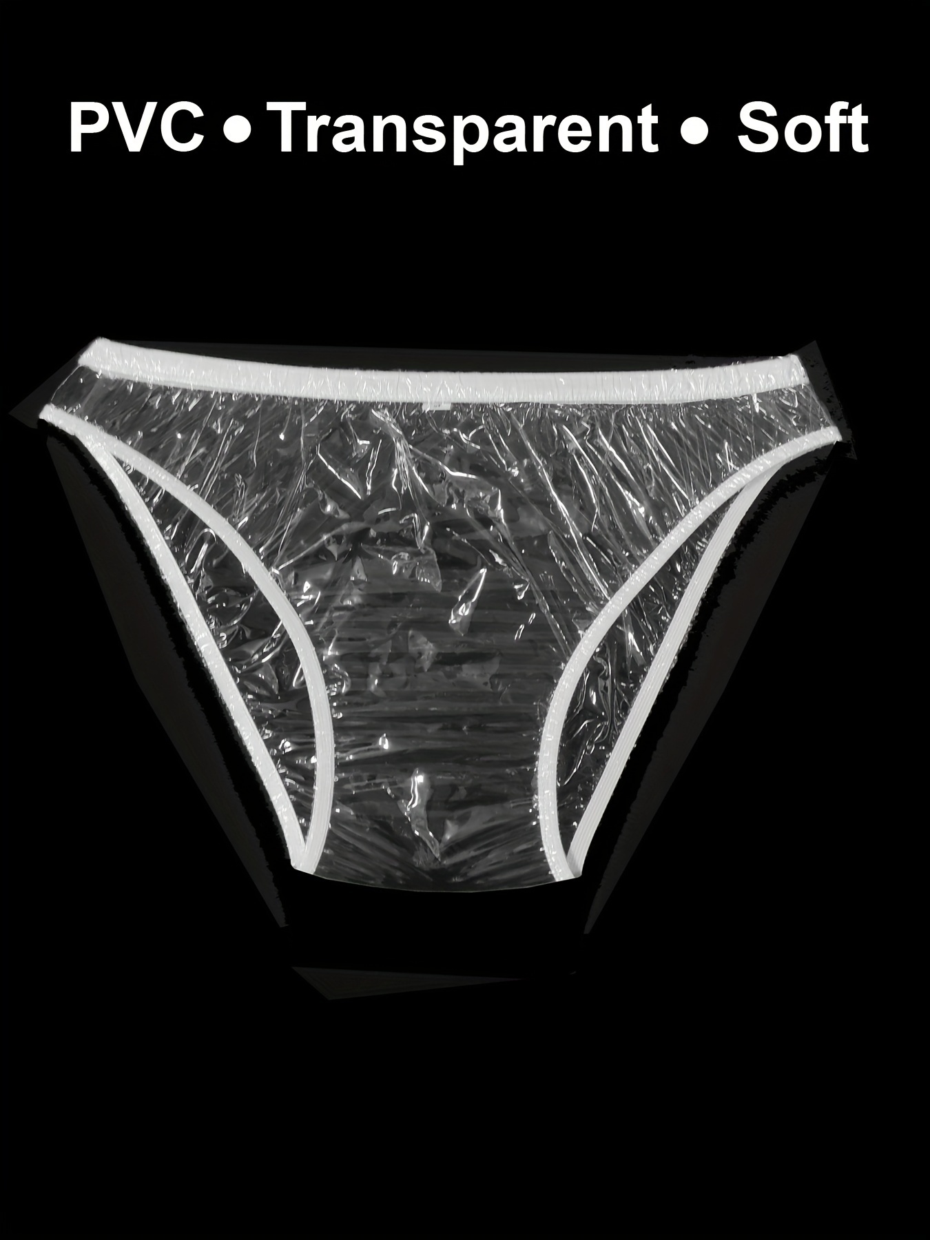 Men's PVC Plastic Panties, Men's Fully Transparent * Waist Sexy Briefs  underpants, Men's Underwear, Asian Size