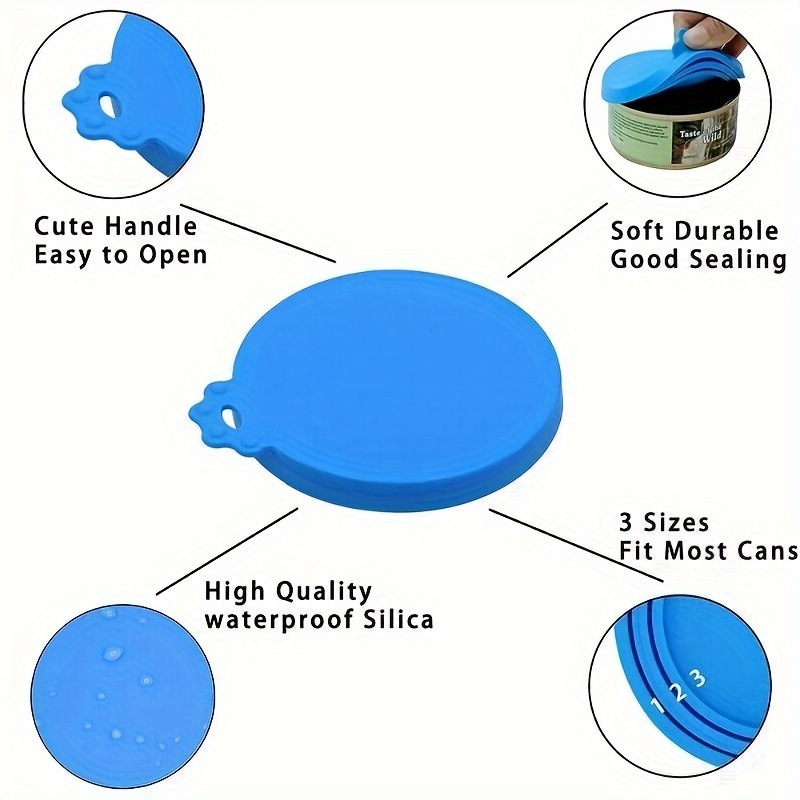 1pc Random Color Silicone Pet Food Can Cover, Moisture Proof Easy To Clean Round Dog Food Can Lid