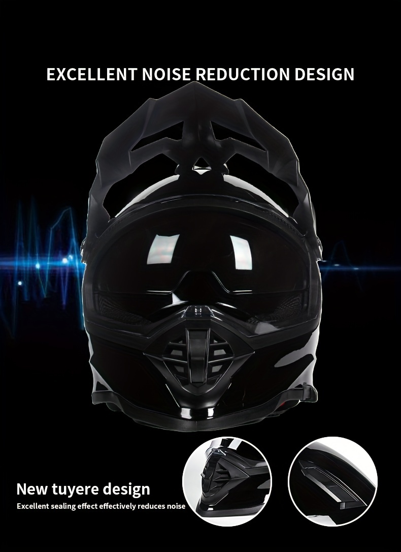 New DOT Approved Motocross Helmet Full Face Double Lens Racing Motorcycle  Helmet