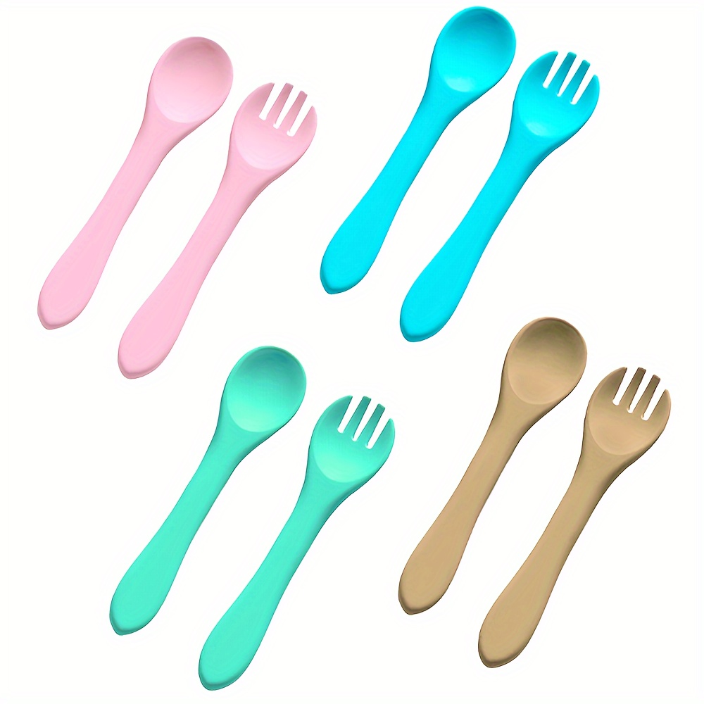 Toddler Utensils Baby Spoons and Forks Set- Includes Baby Utensils Case  Toddler Spoon Toddler Fork - Bpa Free 4 Pieces