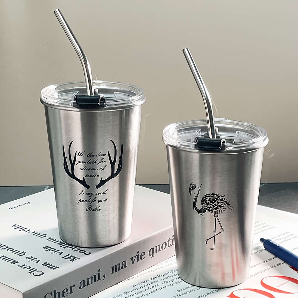 Keepred Insulated Stainless Steel Straw Cup Coffee Cups With - Temu