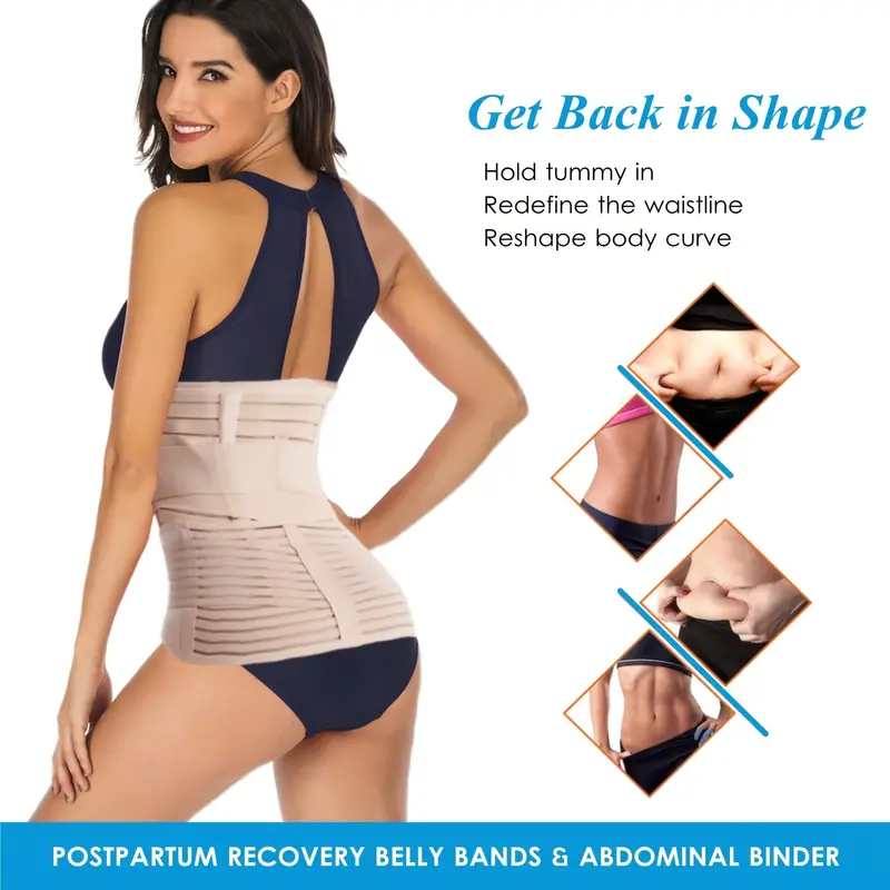 Hip Mall 3 in 1 Postpartum Girdle Support Recovery Belly Band Corset Wrap  Body Shaper for After Birth Postnatal C-Section Waist Pelvis Shapewear  Reviews 2024