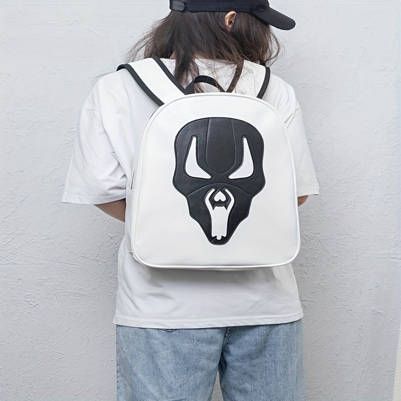 Halloween Ghost Colorblock Backpack Zipper Daypack for Women