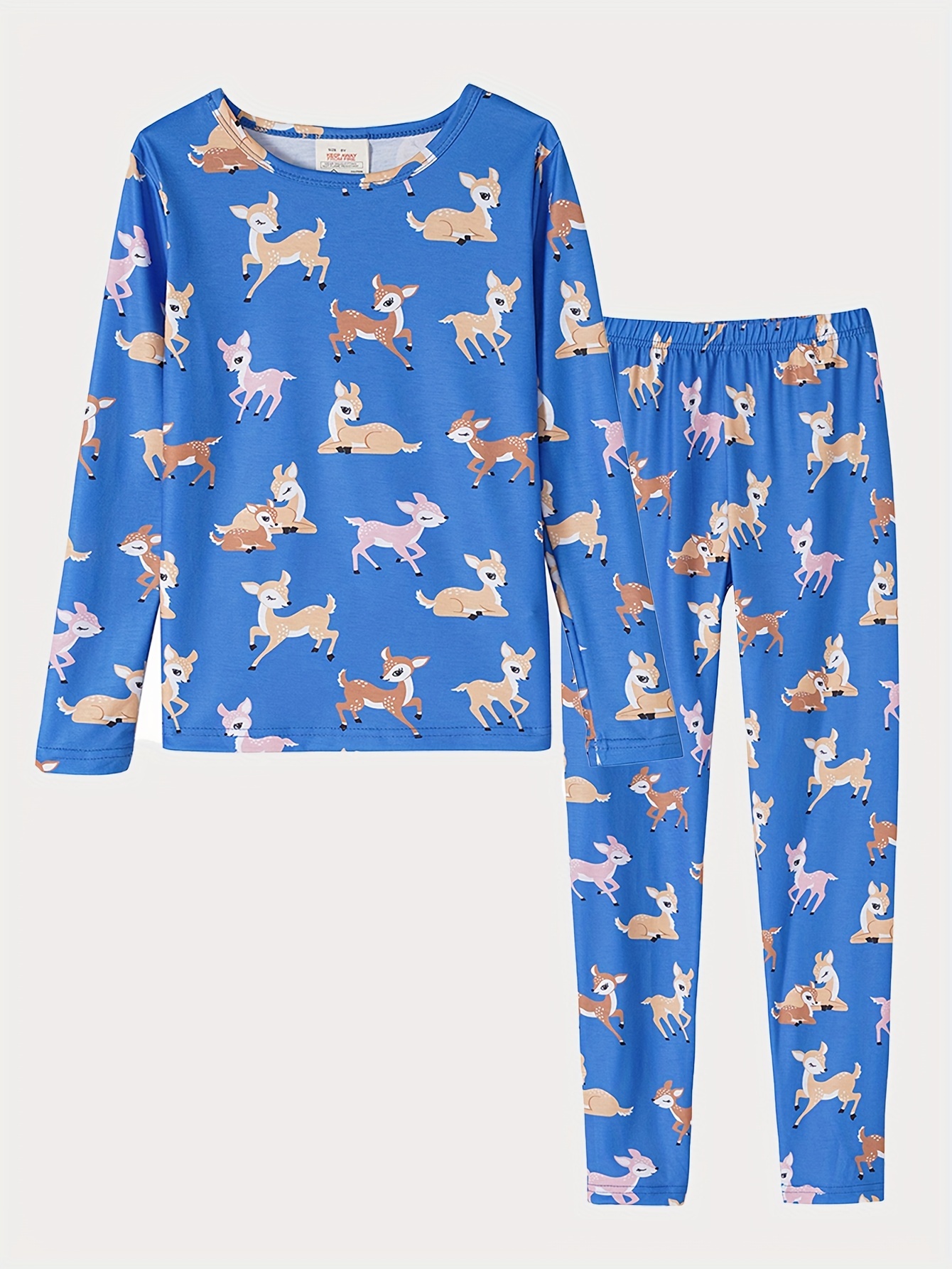 Animal Flannel PJ Set - Green Deer