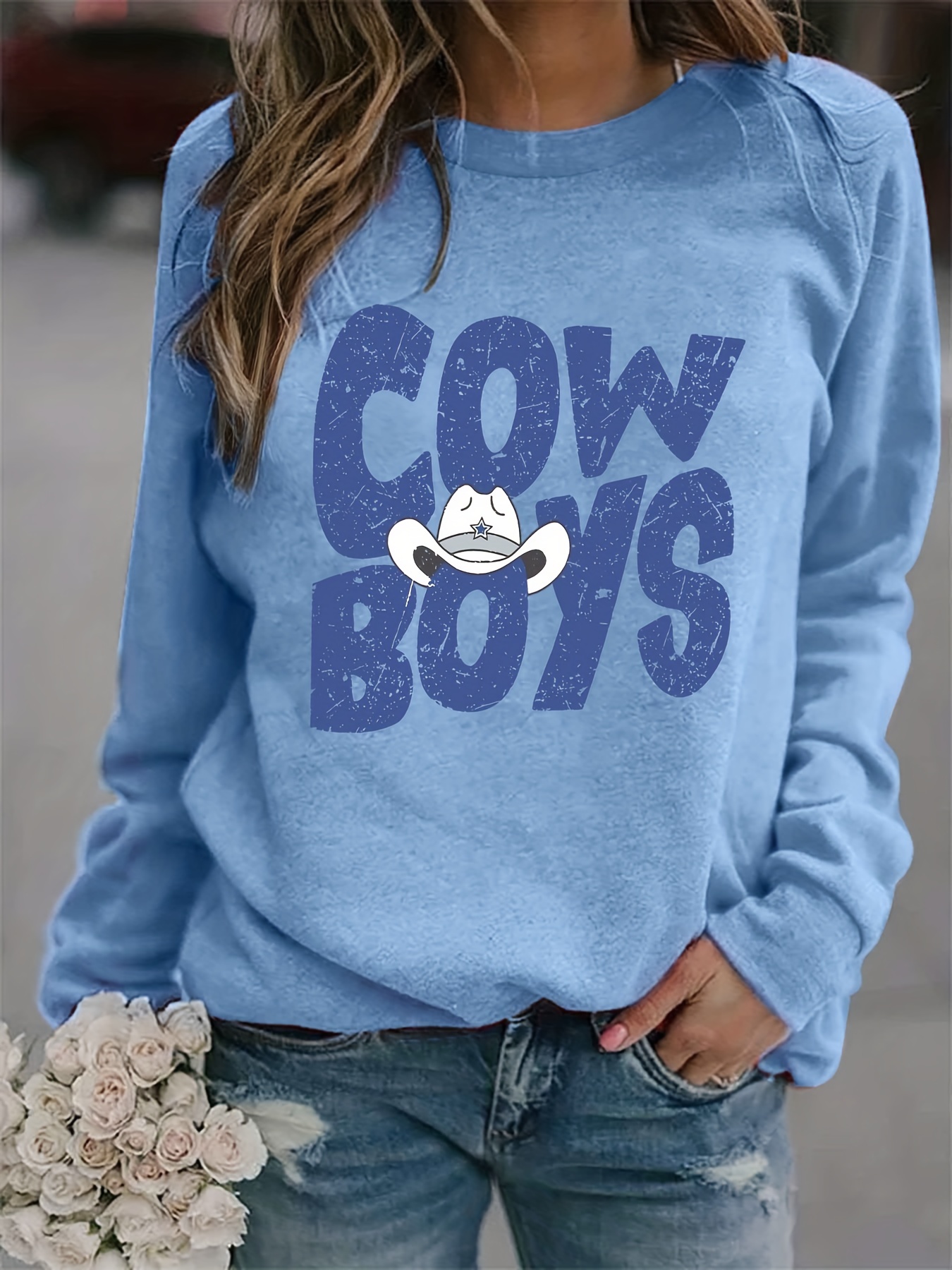 Cowboys High Neck Sweatshirt - Navy 