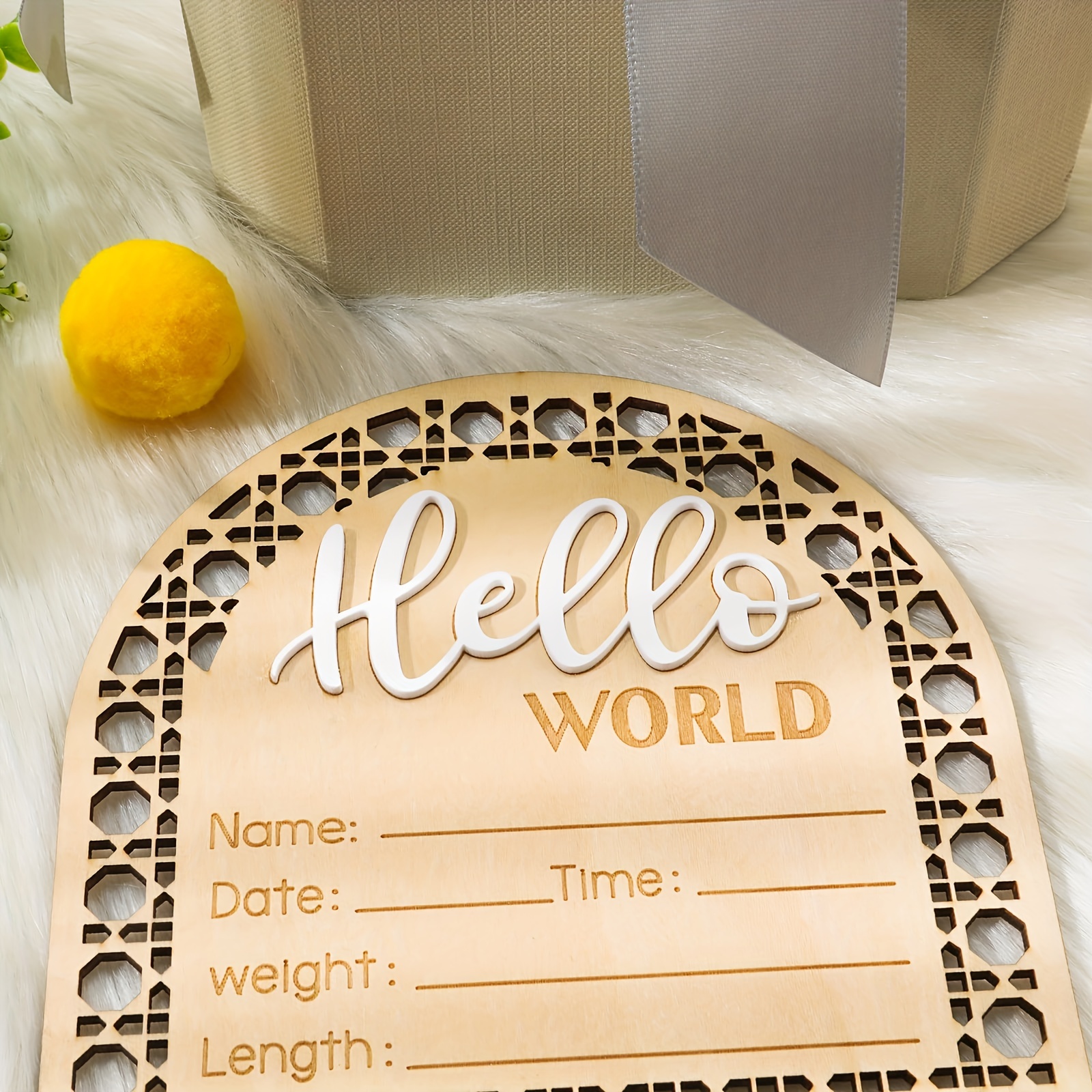 Panneau d'annonce de naissance Hello World, plaque de nom de bébé  circulaire en bois personnalisée, cartes ATA Lestone pour nouveau-né,  Keepplex, accessoires photo