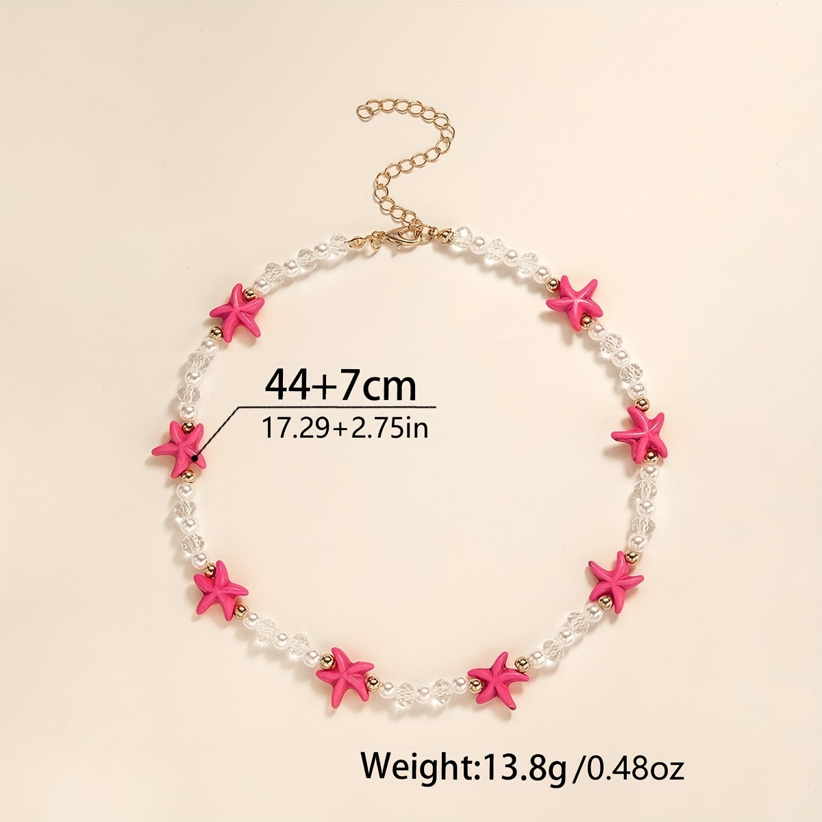 Beach Style Stone Starfish Beads Short Necklace