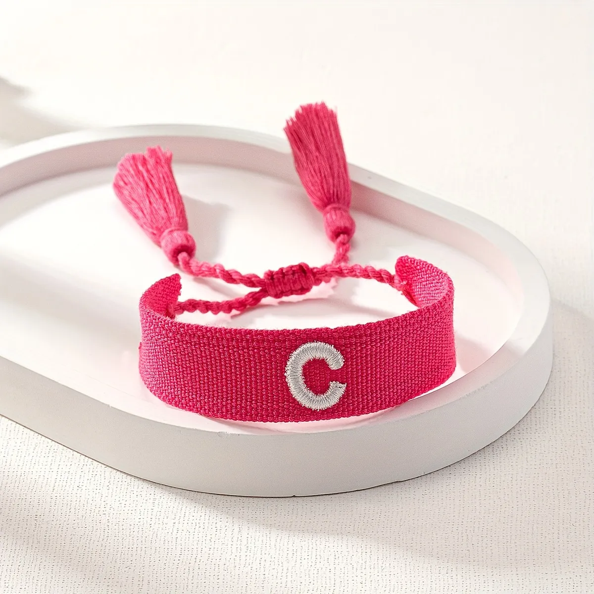Boho Embroidered Initial Letter Alphabet Friendship Bracelet Birthday  Holiday Gift For Women - Temu