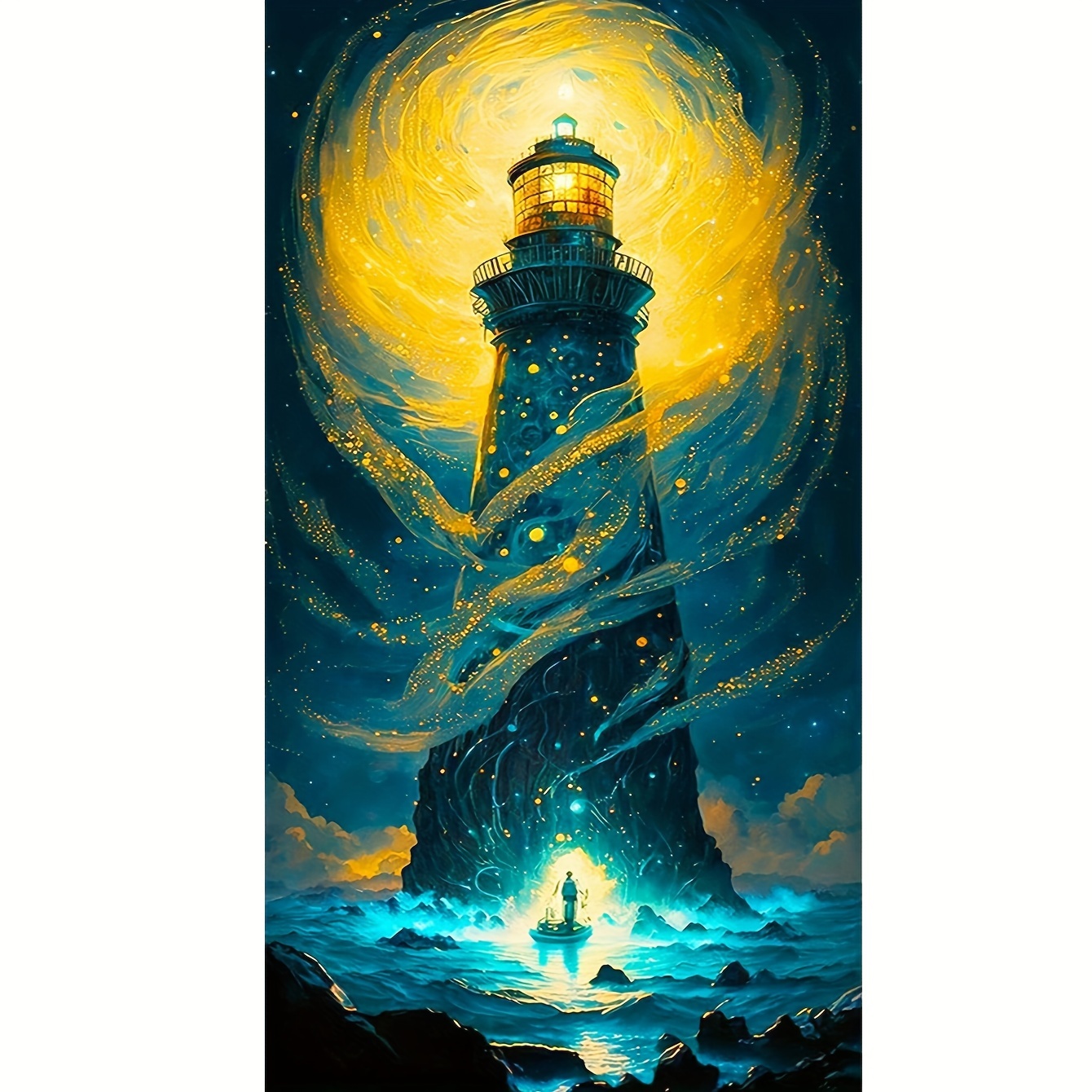 Diamond Painting Lighthouse Rhinestone Kit Full Square Round