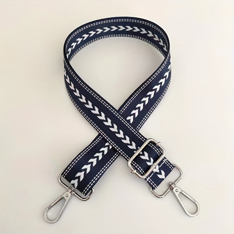 Nylon Shoulder Strap With Ethnic Style, Color-blocking Women' Accessory, Adjustable Replacement Long Shoulder Strap For Crossbody Backpacks