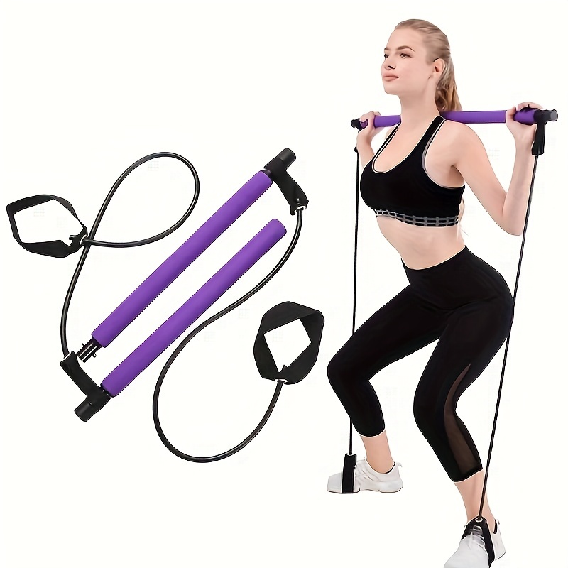  Upgraded Pilates Bar Kit – 39” Adjustable Exercise Equipment  for Men, Women with 6X 20, 30, 40 lbs Resistance Bands with Adjustment  Buckle – Pilates Equipment for Home Workouts for