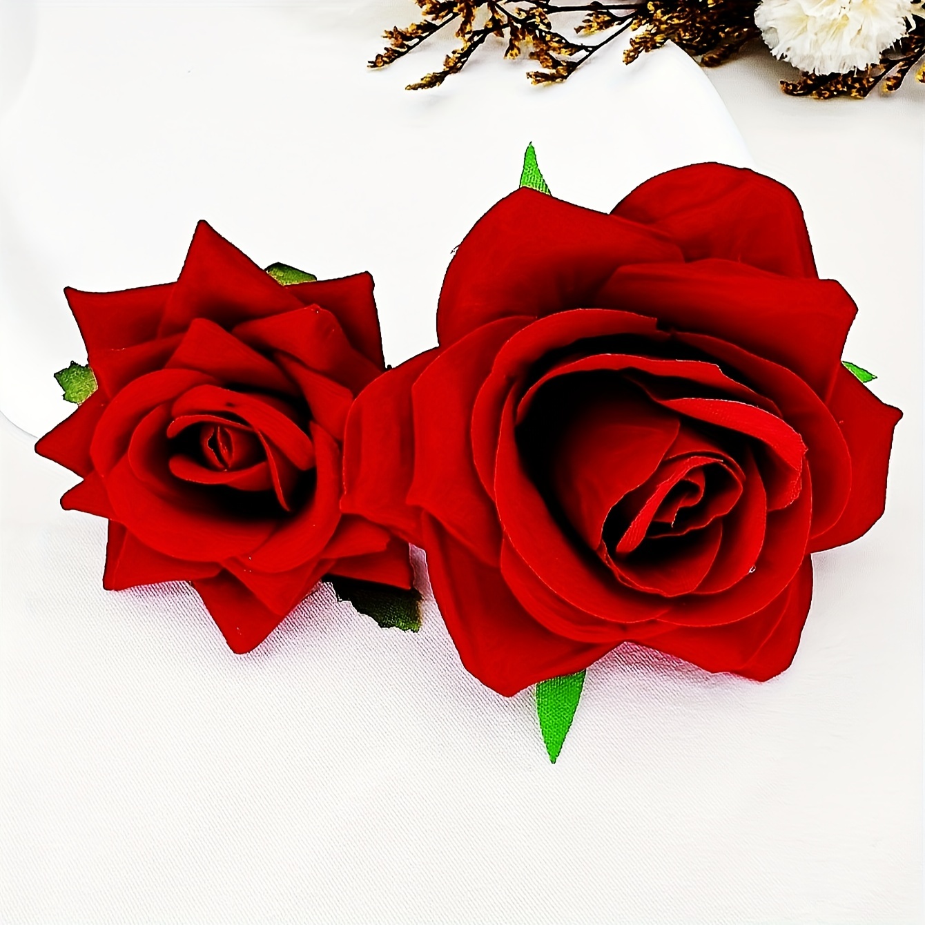 Red Rose Flower Hair Combs Wedding Bridal Head Jewelry Women - Temu