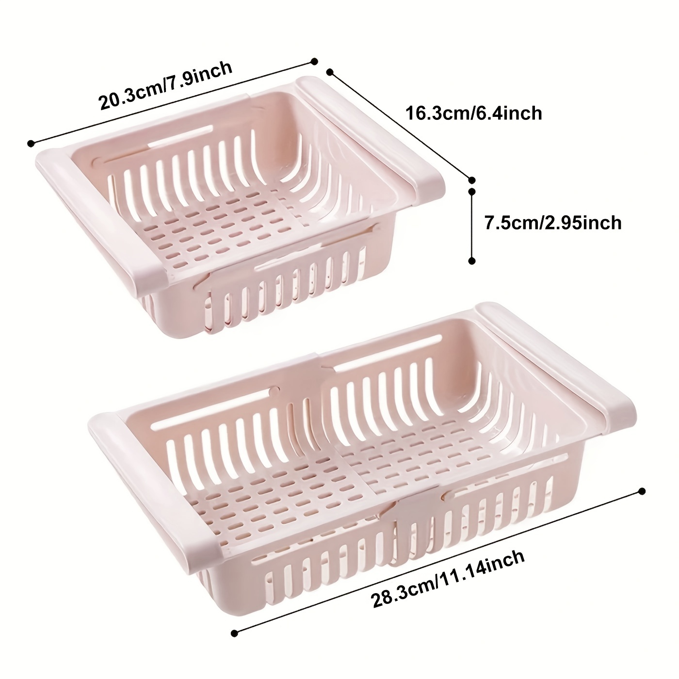 Refrigerator Storage Rack, Fridge Drawer Organizer, Sliding