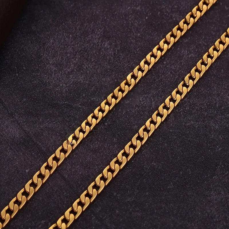 6mm Golden Plated Link Chain Necklace for Men