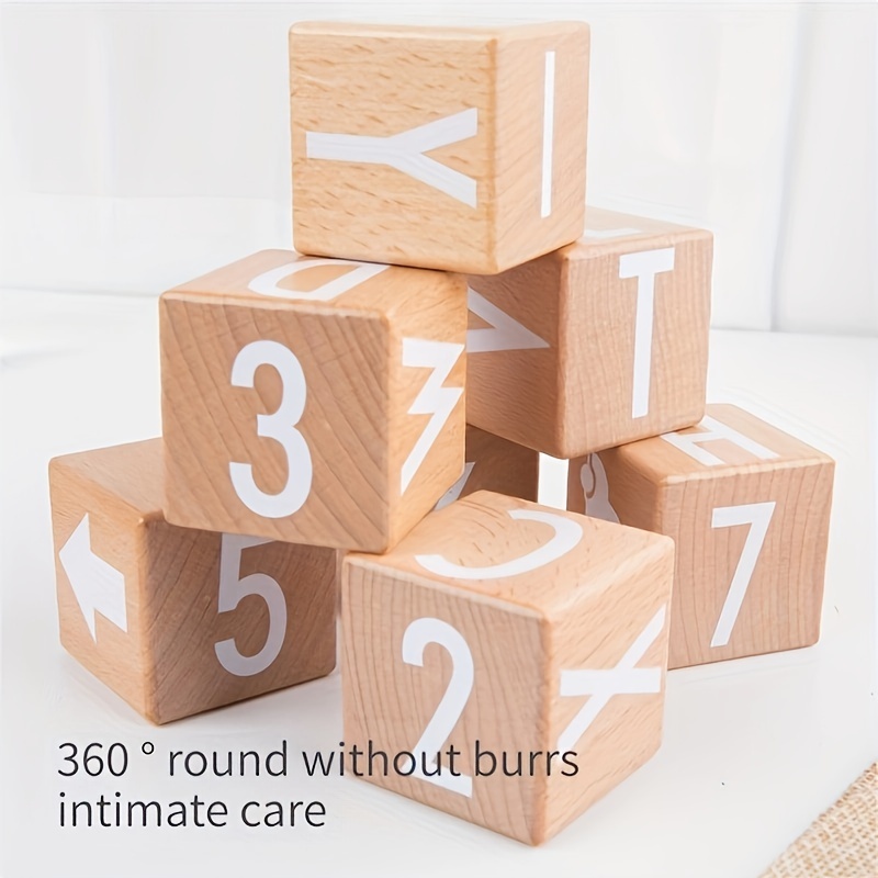 Oaktown Supply ABC Wooden Building Blocks for Baby. Large (1 Â¾â
