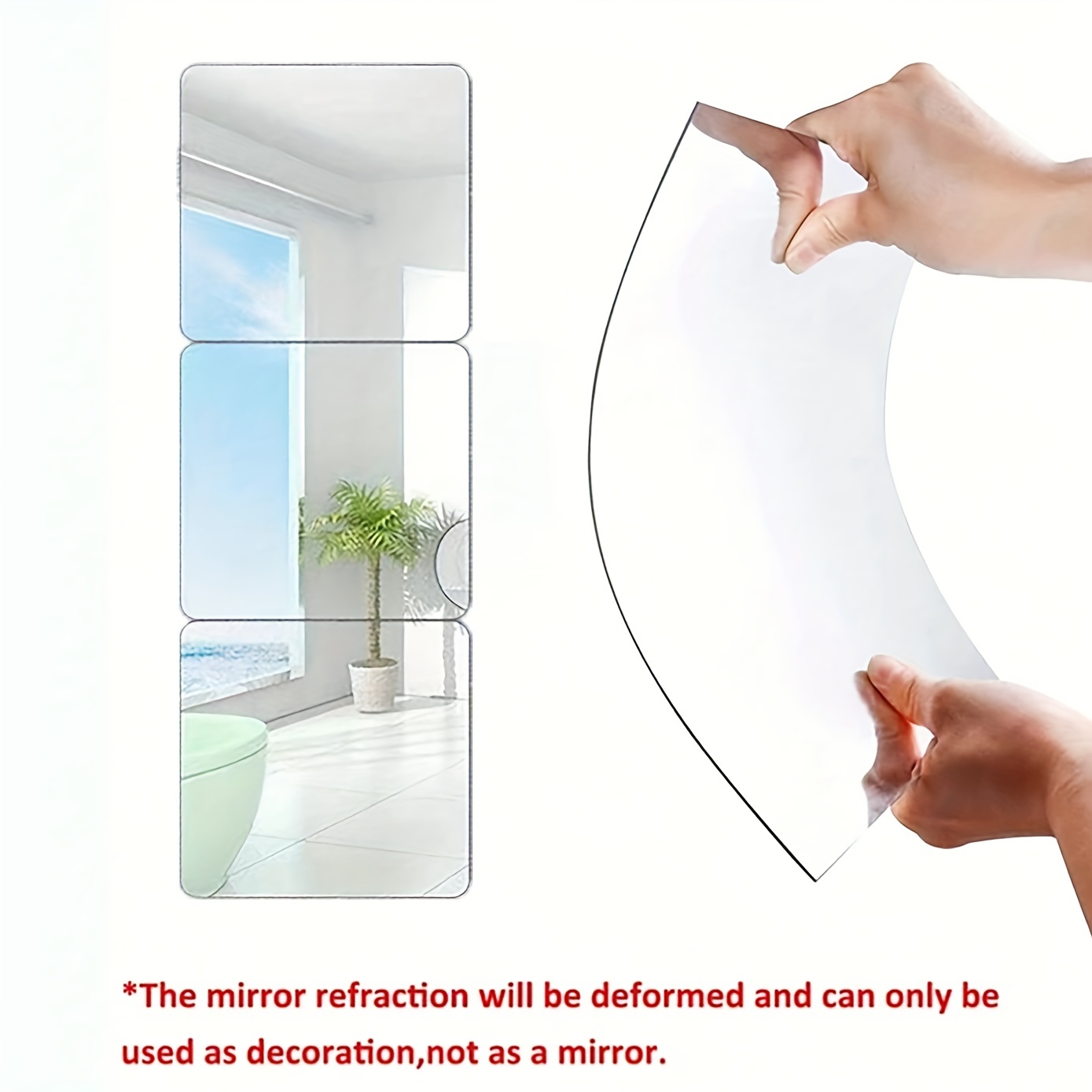 Flexible Mirror Sheets Self-Adhesive Mirror Tiles Non-Glass Mirror Stickers  for Home Decoration 