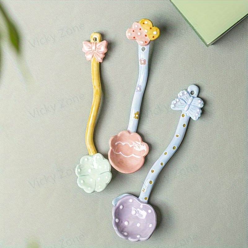 Hand painted Ceramic Spoon Heavy Duty Spoon Cute Mixing - Temu