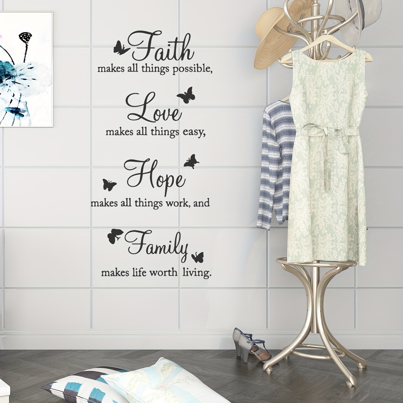 Sticker pour décoration murale citation famille amour