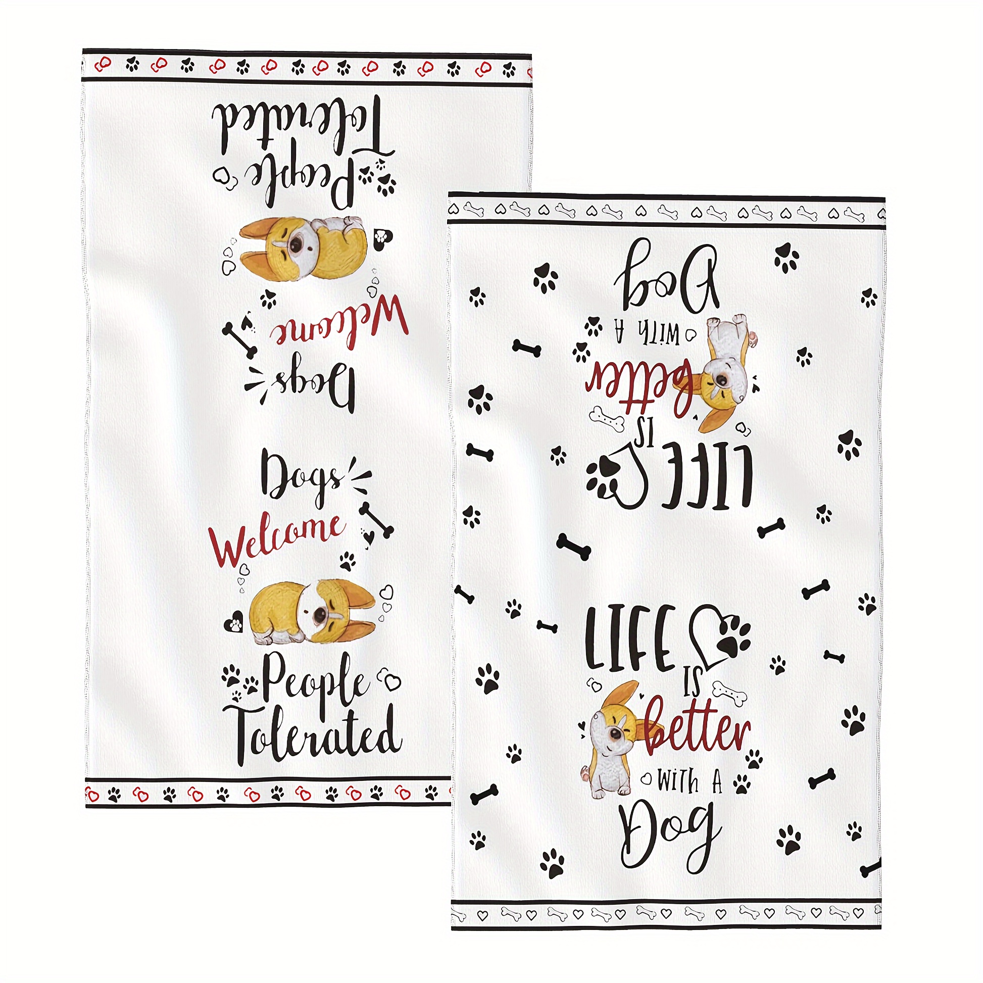 Christmas Funny Dog Hand Towels For Bathroom Cute Absorbent - Temu
