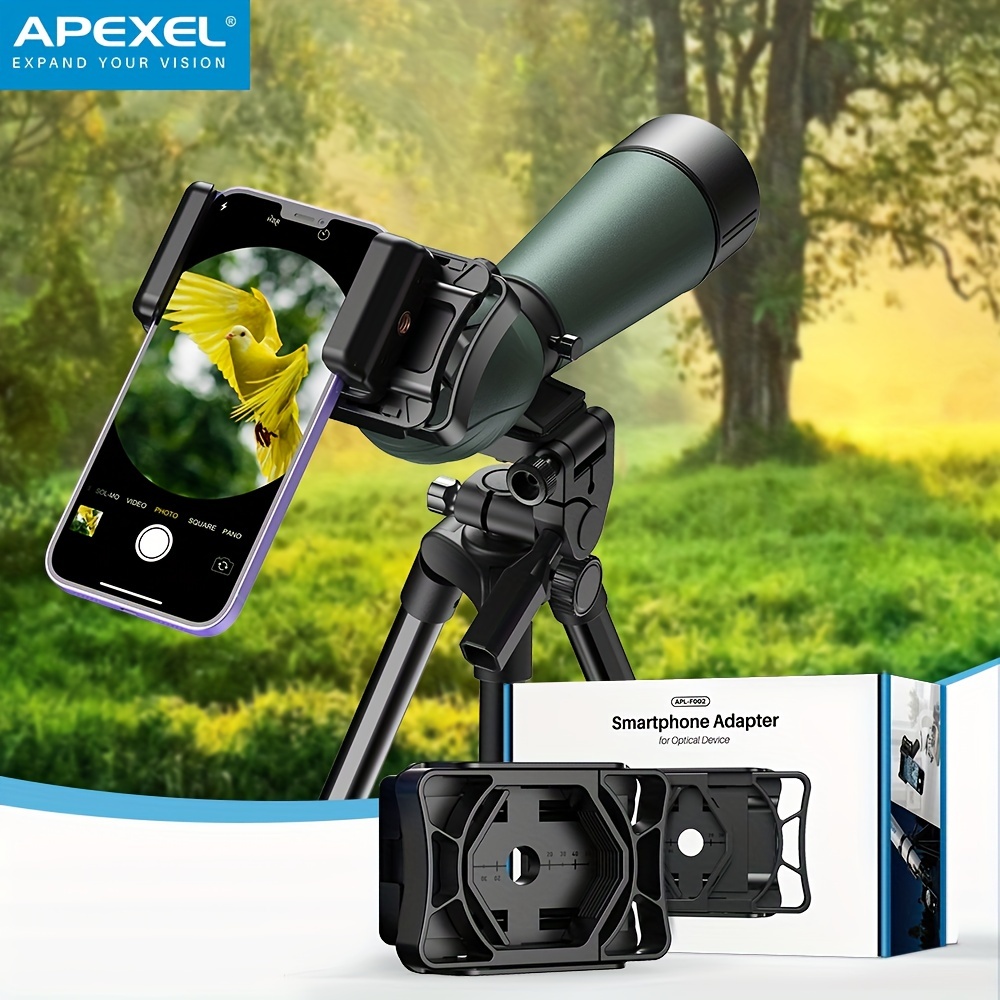 Adaptador de telescopio para cámara, soporte para smartphone, funciona con  telescopio de observación de telescopio, microscopio monocular binocular 