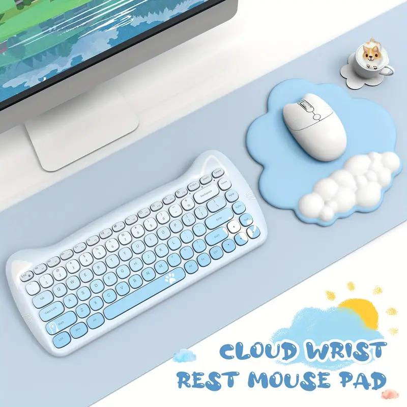Cloud Mouse Pad With Wrist Rest Support ergonomic Mouse Mat - Temu