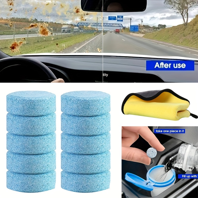 30 Pcs Glass Solid Wiper Cleaning Tablets, Car Windshield Glass  Concentrated Washer Tablets, Multifunctional Car Effervescent Washer  Cleaning Tool for Car Kitchen Window 