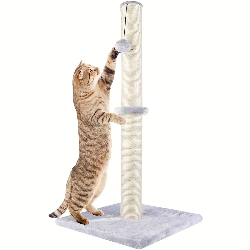 

Cat Scratching Post, Claw Scratcher With Sisal Rope And Covered With Soft Smooth Plush, Vertical Scratch, Modern Stable Design For Cats