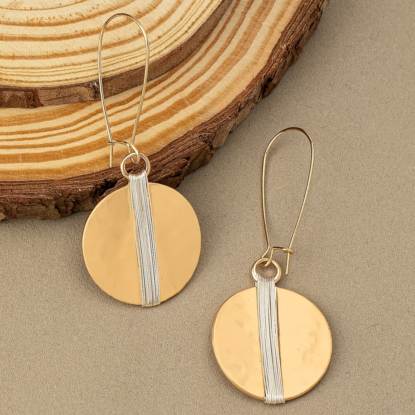 Vintage Round Threaded Earrings, Long Dangle