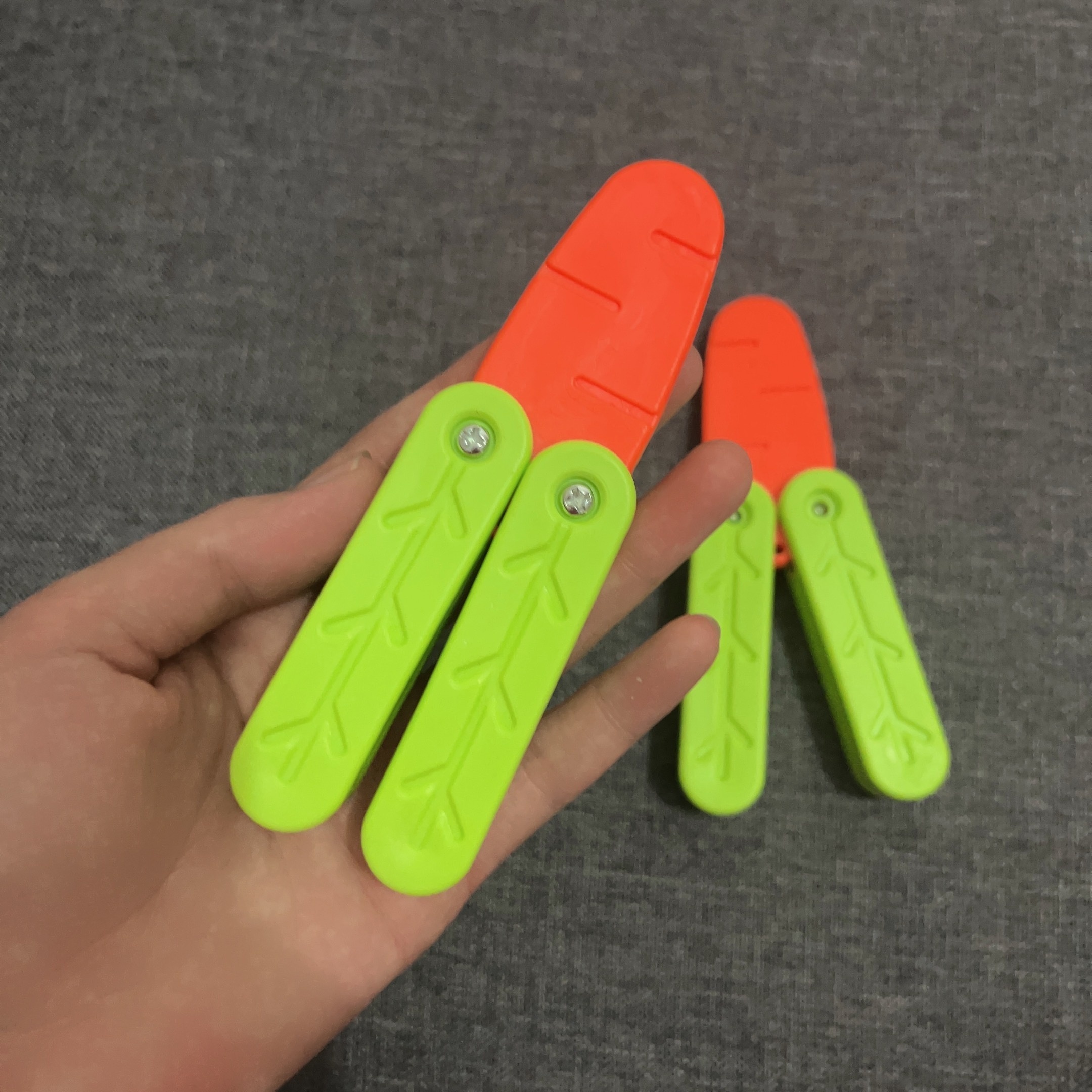 3D Carrot Butterfly Knife Baby Decompression Toy Little Radish Knife Swing  Knife