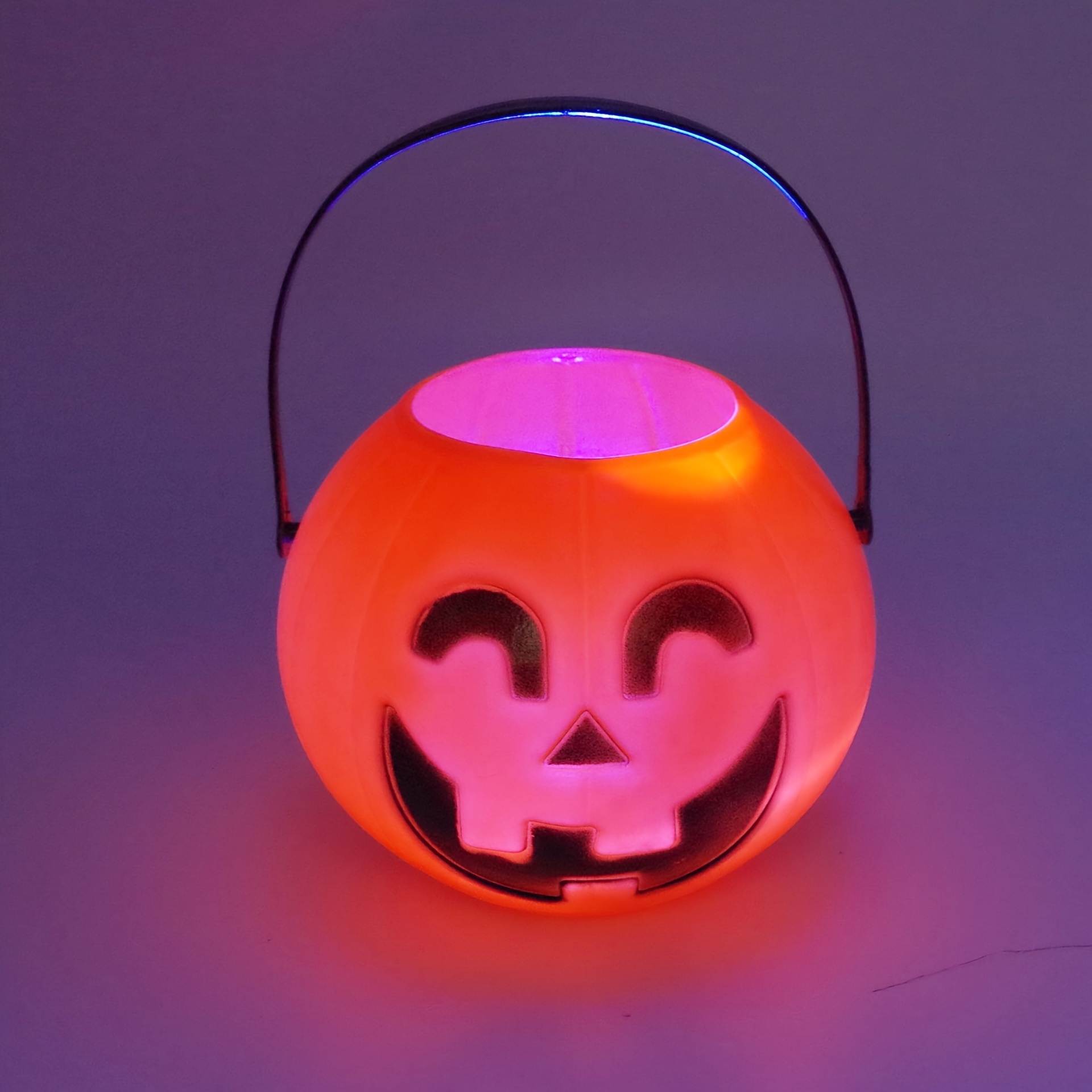 Light Up Haunted Pumpkin Face with Red Lights Halloween Decoration