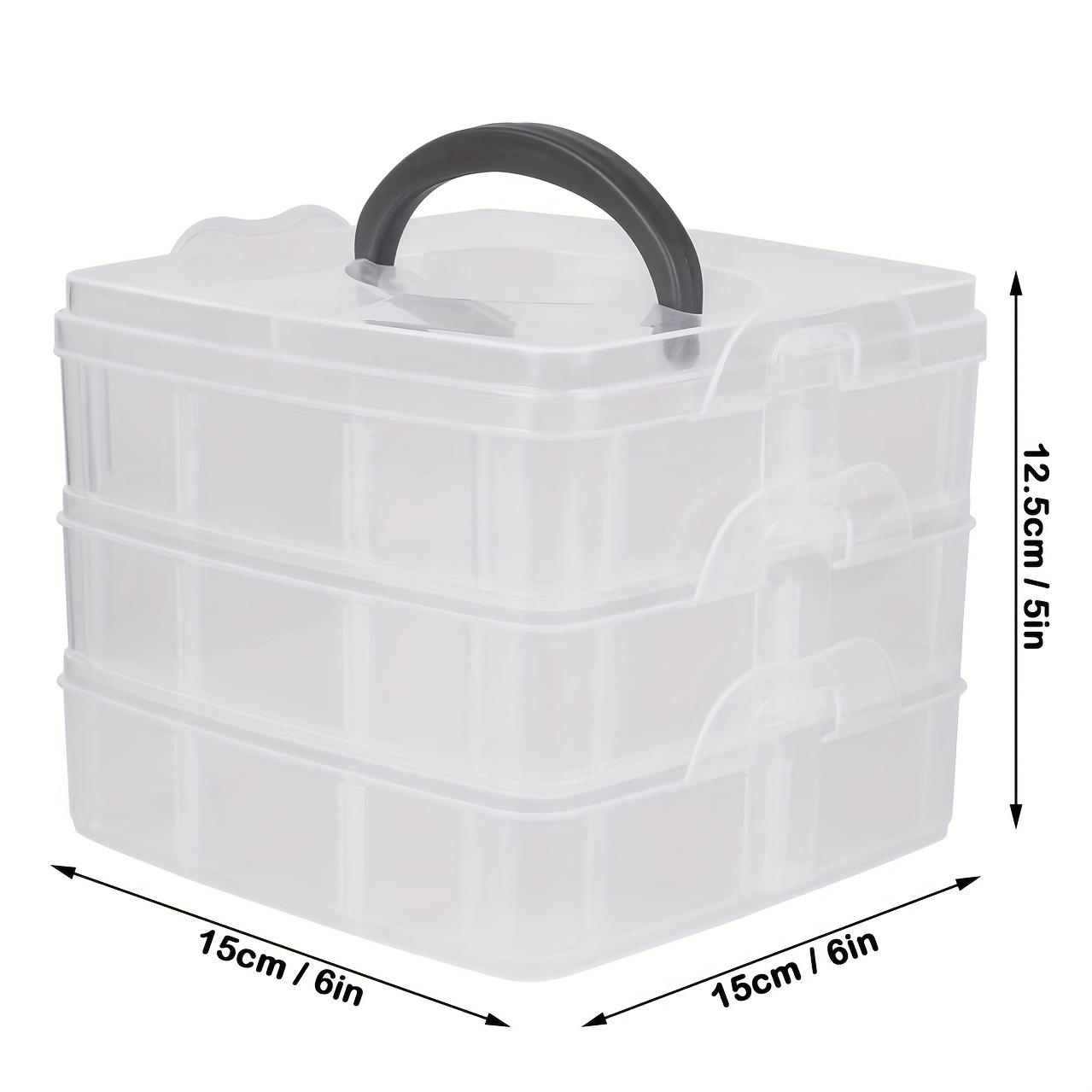 3 layer Stackable Craft Organizer Box With Adjustable - Temu