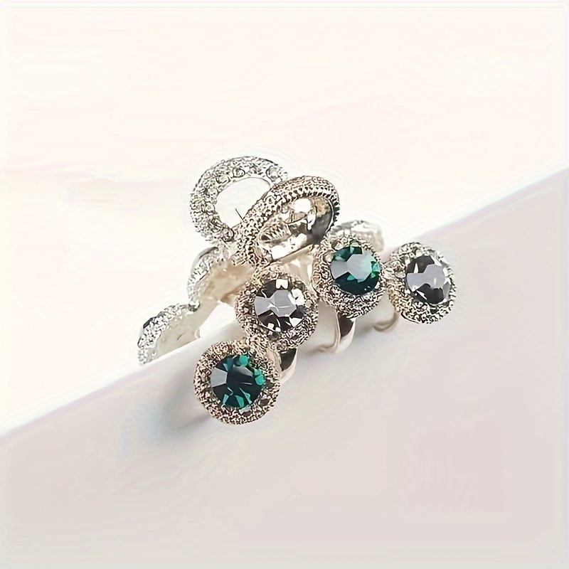 

Vintage Sparkling Rhinestone Decorative Hair Clips Non Sip Clips Elegant Hair Decoration For Women And Daily Use
