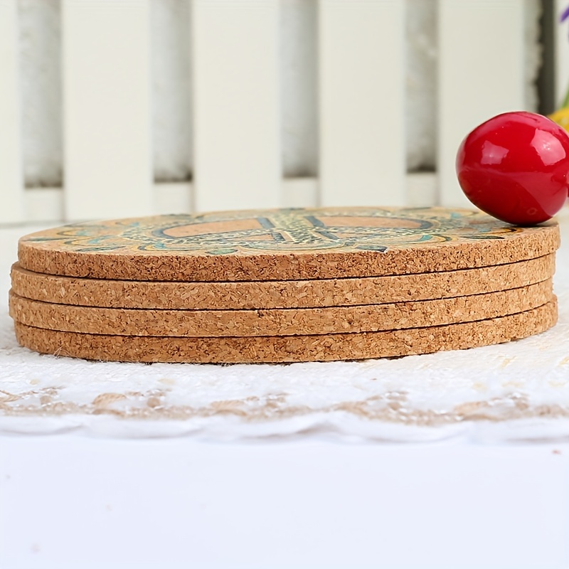 Boho Flower Pattern Cork Coaster Heat Insulated Drink Coaster