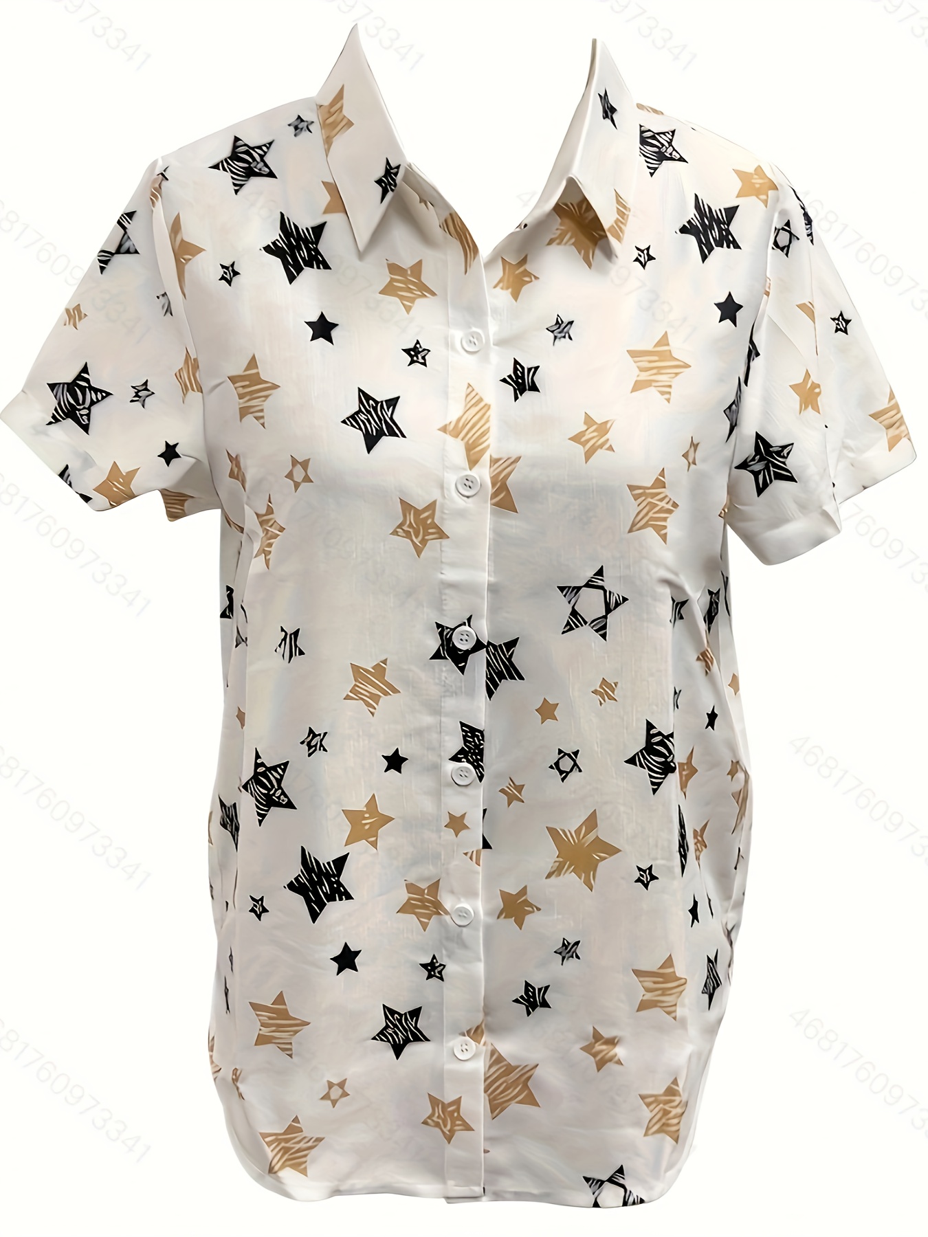 star print button down